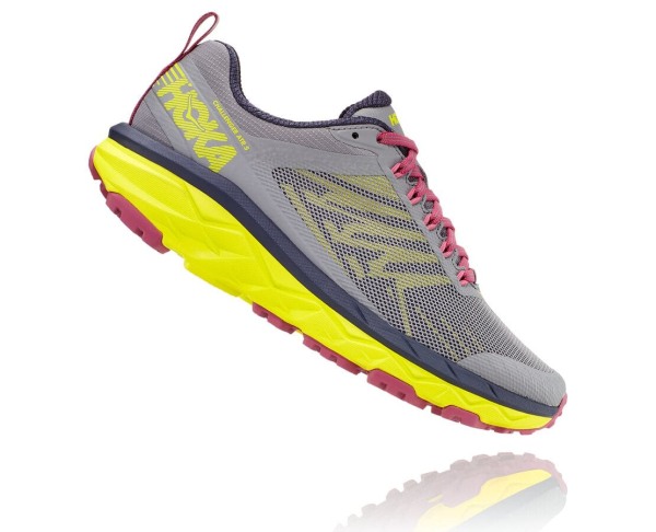 Hoka One One Challenger ATR 5 Womens UK - Grey / Rose Trail Running Shoes - ZMOGX1729